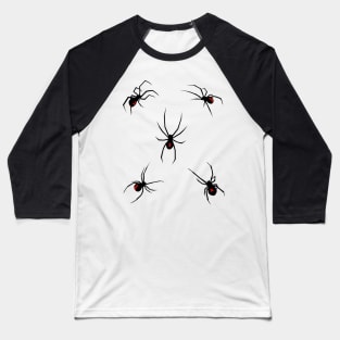 Black Widow Spiders Goth Dark Scary Halloween Baseball T-Shirt